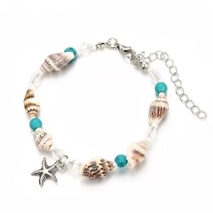 Seashell Starfish Charm Beads Anklet Ocean Summer